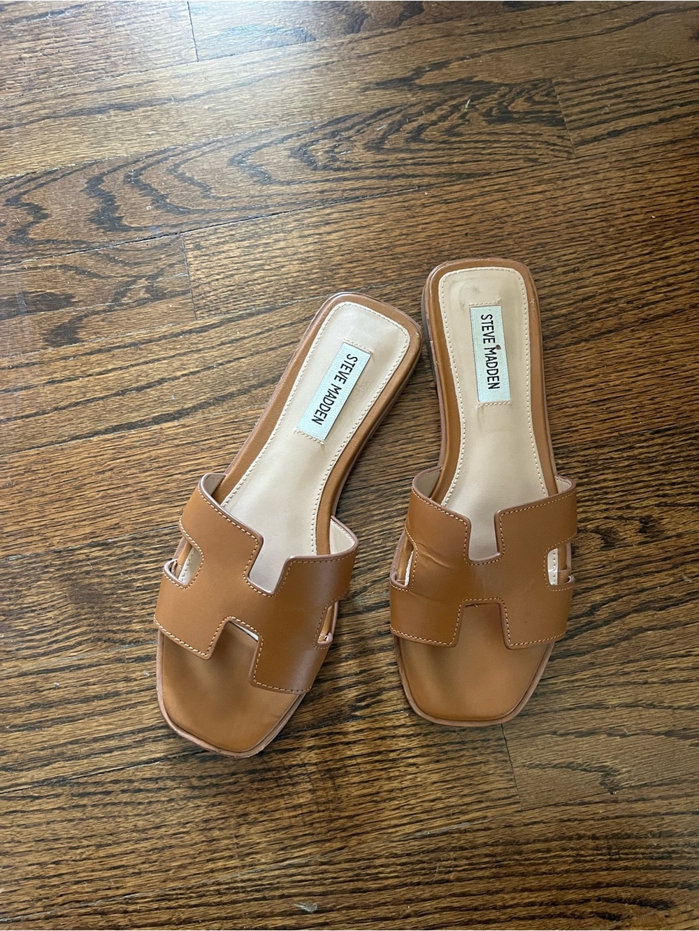 Steve Madden  Tan Slide Sandals